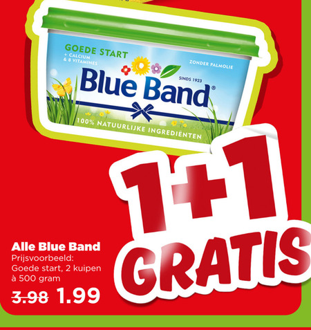 Blue Band   margarine folder aanbieding bij  Plus - details