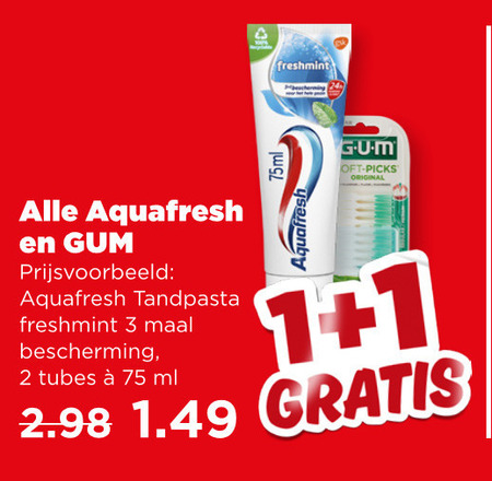 Aquafresh   tandpasta folder aanbieding bij  Plus - details