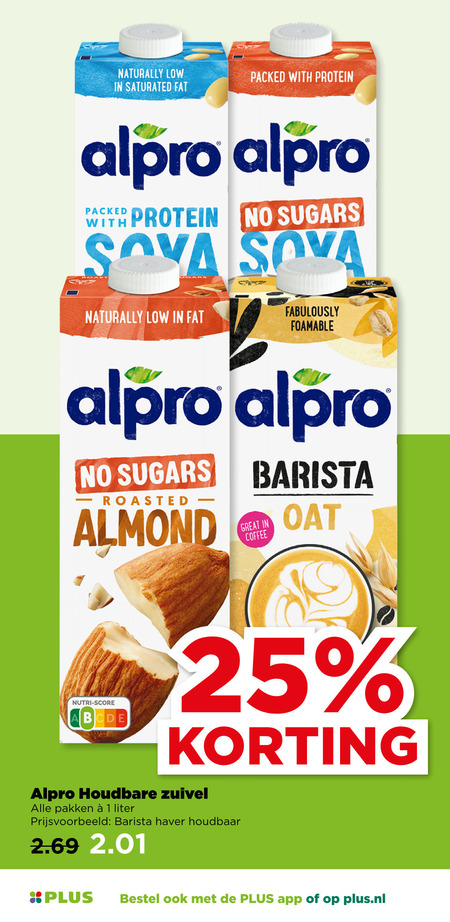 Alpro   soja melk folder aanbieding bij  Plus - details