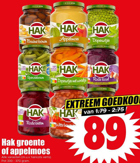 Hak   appelmoes, bruine bonen folder aanbieding bij  Dirk - details