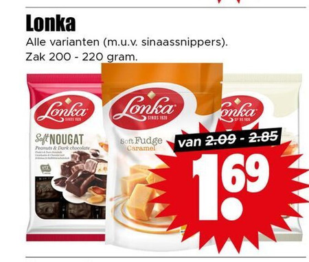 Lonka   fudge folder aanbieding bij  Dirk - details