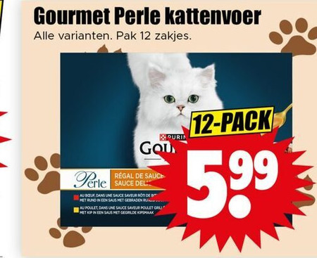 Gourmet   kattenvoer folder aanbieding bij  Dirk - details