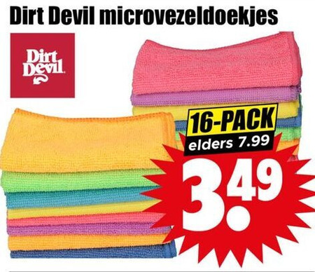 Dirt Devil   microvezeldoekjes folder aanbieding bij  Dirk - details