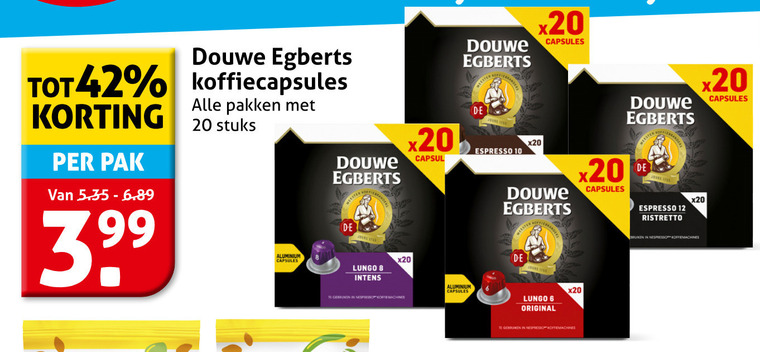 Douwe Egberts   koffiecups folder aanbieding bij  Hoogvliet - details