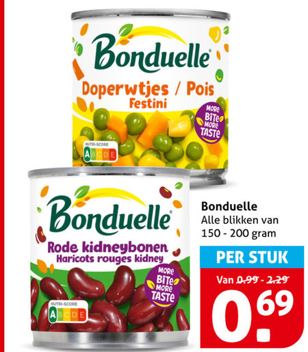Bonduelle   groenteconserven folder aanbieding bij  Hoogvliet - details