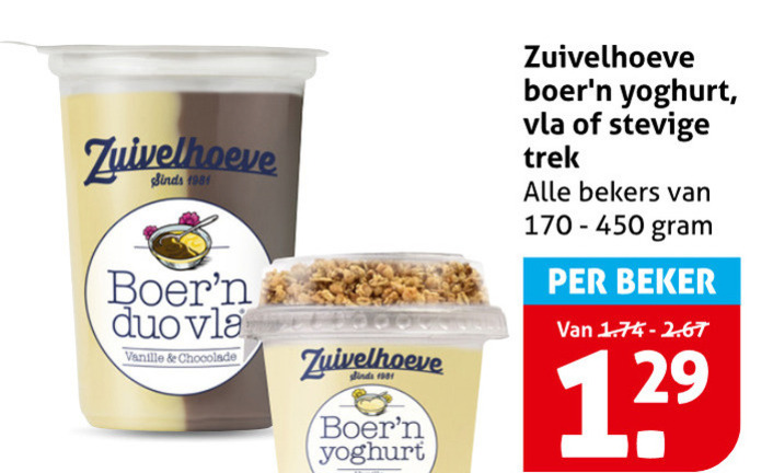 Zuivelhoeve   vruchtenyoghurt, vla folder aanbieding bij  Hoogvliet - details