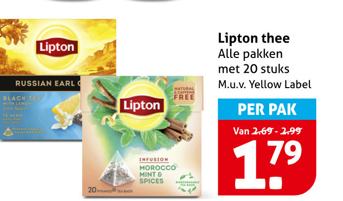 Lipton   thee folder aanbieding bij  Hoogvliet - details