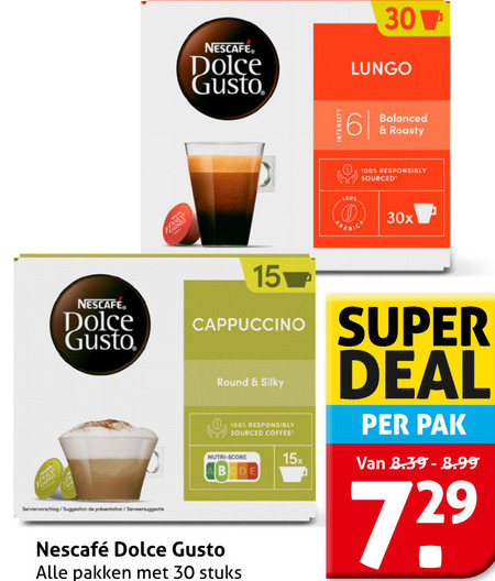 Nescafe   dolce gusto capsules folder aanbieding bij  Hoogvliet - details