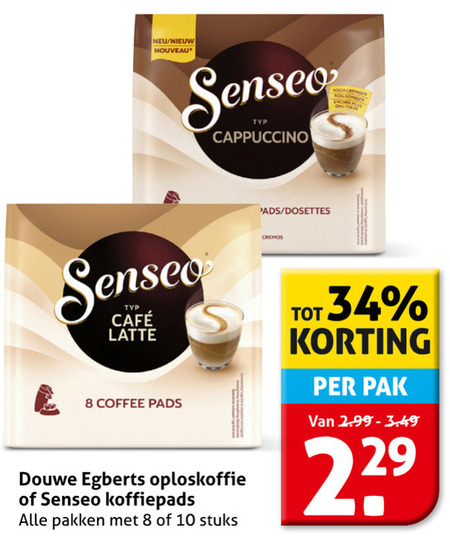 Douwe Egberts   oploskoffie, koffiepad folder aanbieding bij  Hoogvliet - details
