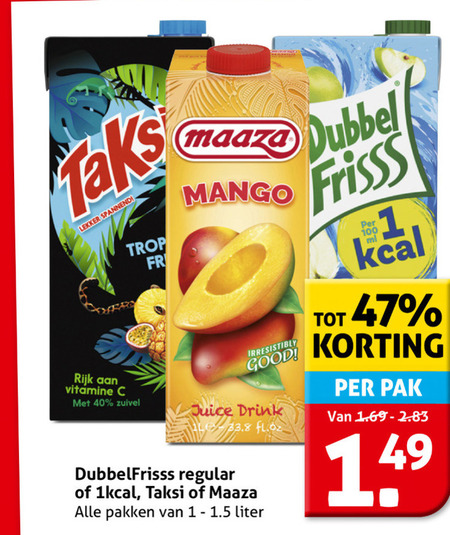 Maaza   fruitdrank folder aanbieding bij  Hoogvliet - details