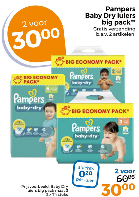 Pampers   luiers folder aanbieding bij  Trekpleister - details