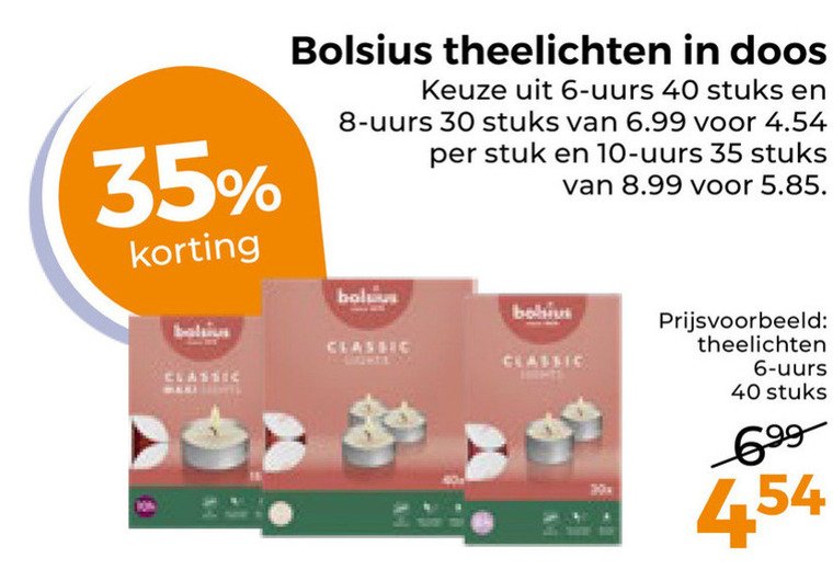 Bolsius   theelicht folder aanbieding bij  Trekpleister - details