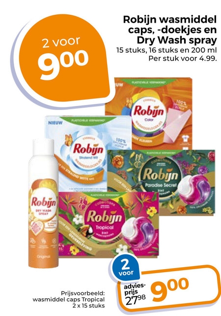 Robijn   wasmiddel folder aanbieding bij  Trekpleister - details