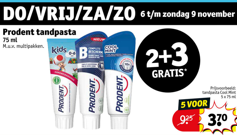 Prodent   tandpasta folder aanbieding bij  Kruidvat - details