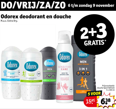 Odorex   deodorant, douchegel folder aanbieding bij  Kruidvat - details