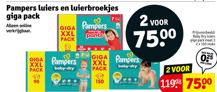 Pampers   luiers, luierbroekjes folder aanbieding bij  Kruidvat - details