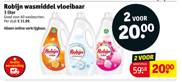 Robijn   wasmiddel folder aanbieding bij  Kruidvat - details