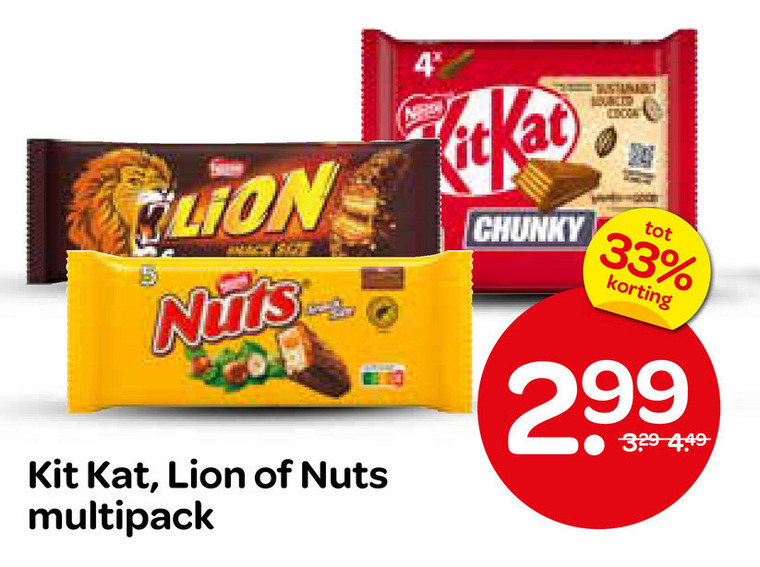 Lion   chocoladereep folder aanbieding bij  Spar - details