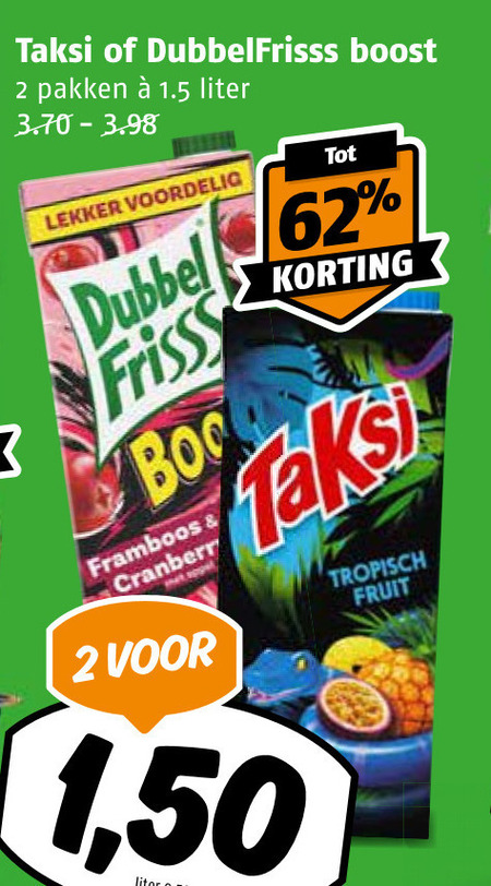 Dubbelfrisss   fruitdrank folder aanbieding bij  Poiesz - details