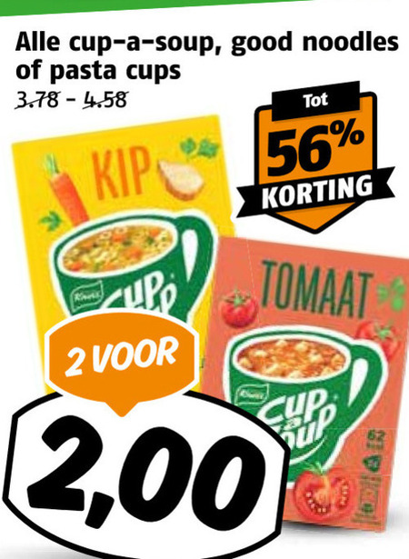 unox noodles soep 2 cup soup good pasta cups kip tomaat 00 folder aanbieding bij Poiesz Unox noodles, soep folder aanbieding bij Poiesz - details