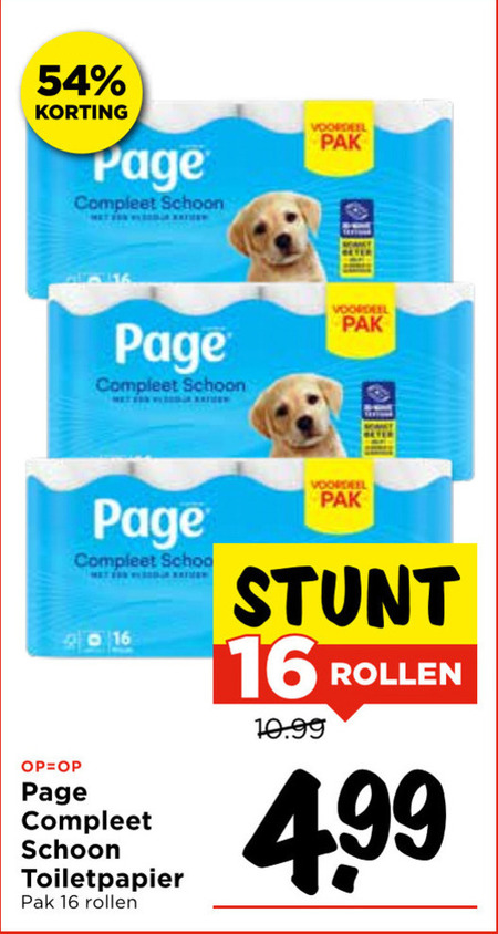 page toiletpapier 16 schoon voordeel pak rollen folder aanbieding bij Vomar Page toiletpapier folder aanbieding bij Vomar - details