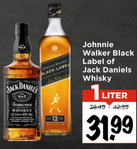 jack daniels johnnie walker whisky 1 12 40 whiskey litre black label liter 31 99 folder aanbieding bij Vomar Johnnie Walker whisky folder aanbieding bij Vomar - details