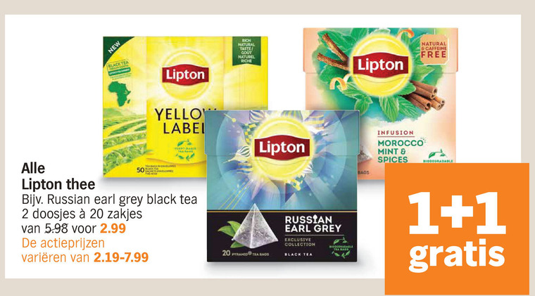 Lipton   thee folder aanbieding bij  Albert Heijn - details