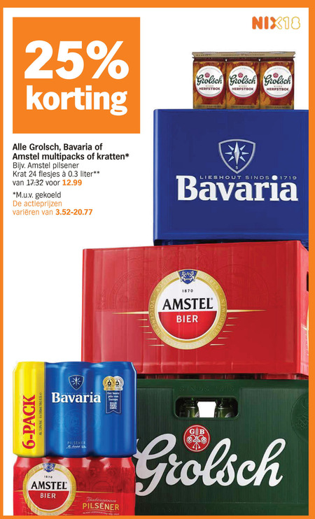 Bavaria   blikje bier, krat bier folder aanbieding bij  Albert&nbsp;Heijn - details