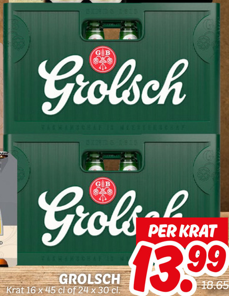 Grolsch   krat bier folder aanbieding bij  Dekamarkt - details