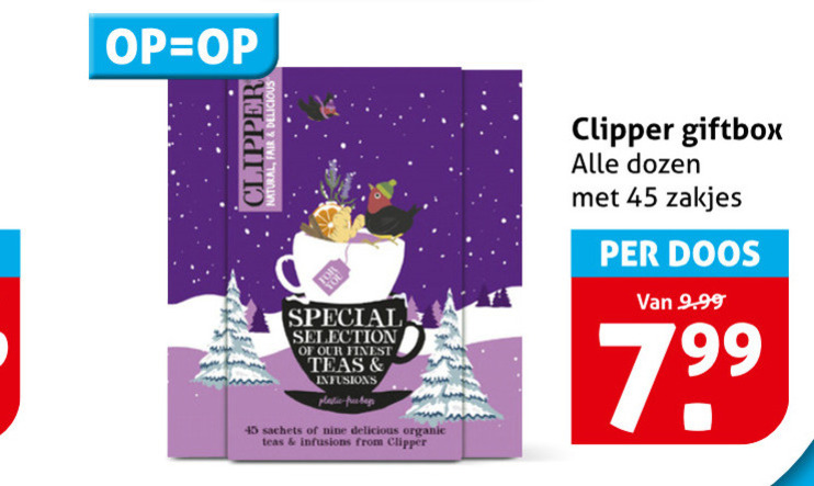Clipper   thee folder aanbieding bij  Hoogvliet - details