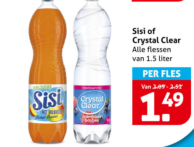 Crystal Clear   frisdrank, fruitdrank folder aanbieding bij  Hoogvliet - details