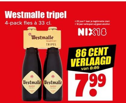 Westmalle   speciaalbier folder aanbieding bij  Dirk - details