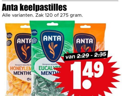Anta Flu   snoep folder aanbieding bij  Dirk - details
