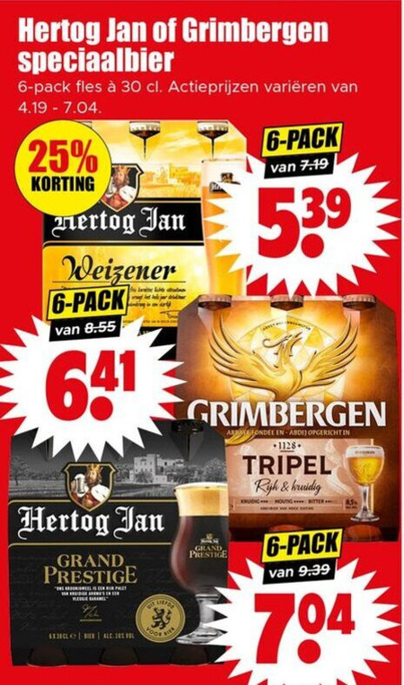Grimbergen   speciaalbier folder aanbieding bij  Dirk - details