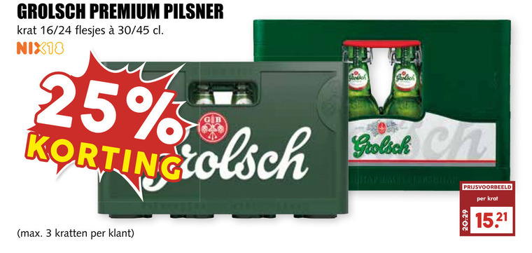 Grolsch   krat bier folder aanbieding bij  MCD Supermarkt Basis - details