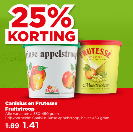 Frutesse   appelstroop folder aanbieding bij  Plus - details