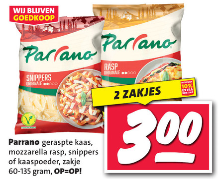 Parrano   geraspte kaas folder aanbieding bij  Nettorama - details