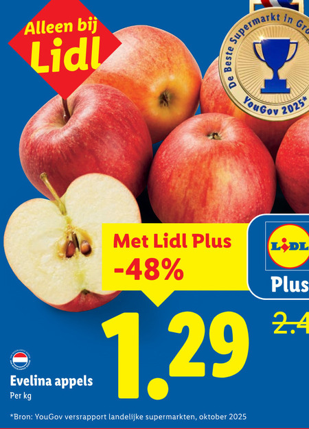 appels evelina versrapport landelijke supermarkten oktober folder aanbieding bij Lidl