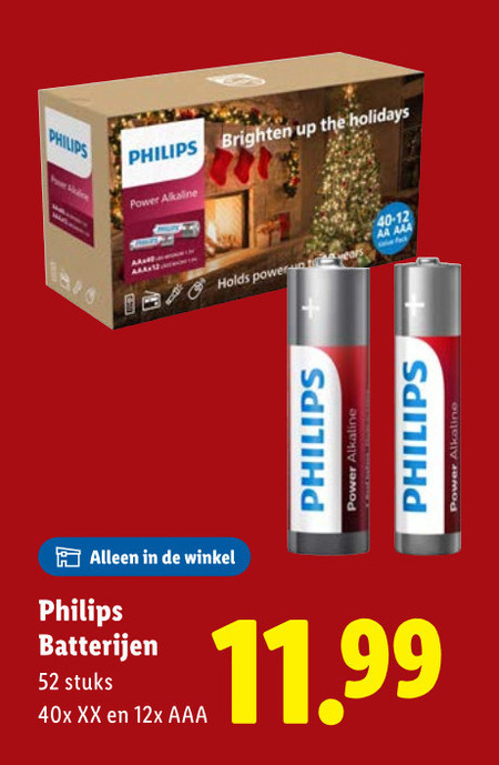 Philips   batterij folder aanbieding bij  Lidl - details