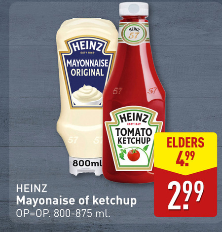 Heinz   mayonaise, tomatenketchup folder aanbieding bij  Aldi - details