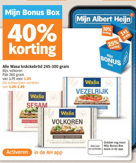 Wasa   knackebrod folder aanbieding bij  Albert&nbsp;Heijn - details