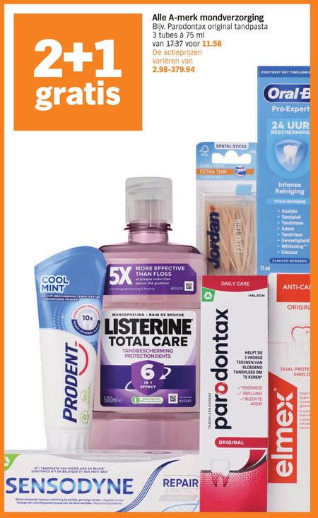 Alle merken   tandpasta, mondwater folder aanbieding bij  Albert&nbsp;Heijn - details