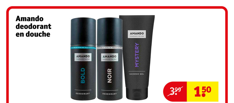 Amando   deodorant, douchegel folder aanbieding bij  Kruidvat - details
