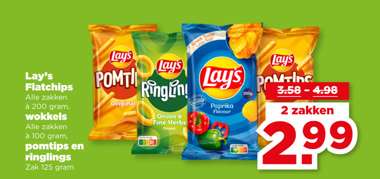 Lays   chips, zoutje folder aanbieding bij  Plus - details