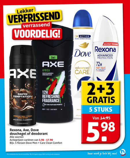 Dove   deodorant, douchegel folder aanbieding bij  Hoogvliet - details
