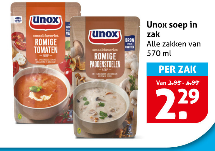 Unox   soep folder aanbieding bij  Hoogvliet - details