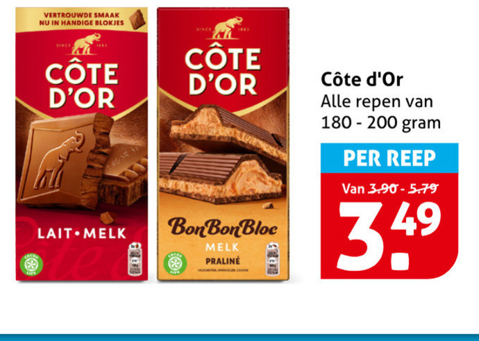 Cote D Or   chocolade folder aanbieding bij  Hoogvliet - details