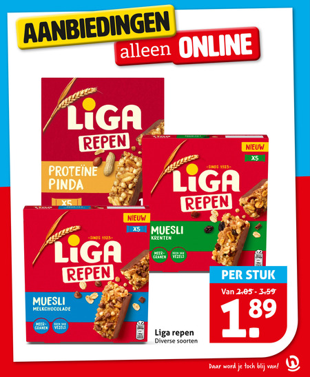 Liga   mueslireep folder aanbieding bij  Hoogvliet - details