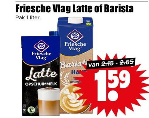 Friesche Vlag   melkschuim, koffiemelk folder aanbieding bij  Dirk - details