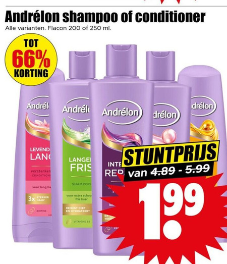 Andrelon   conditioner, shampoo folder aanbieding bij  Dirk - details